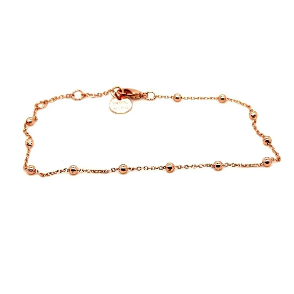 Pura Vida Rose Gold Station Bead‎ Bracelet